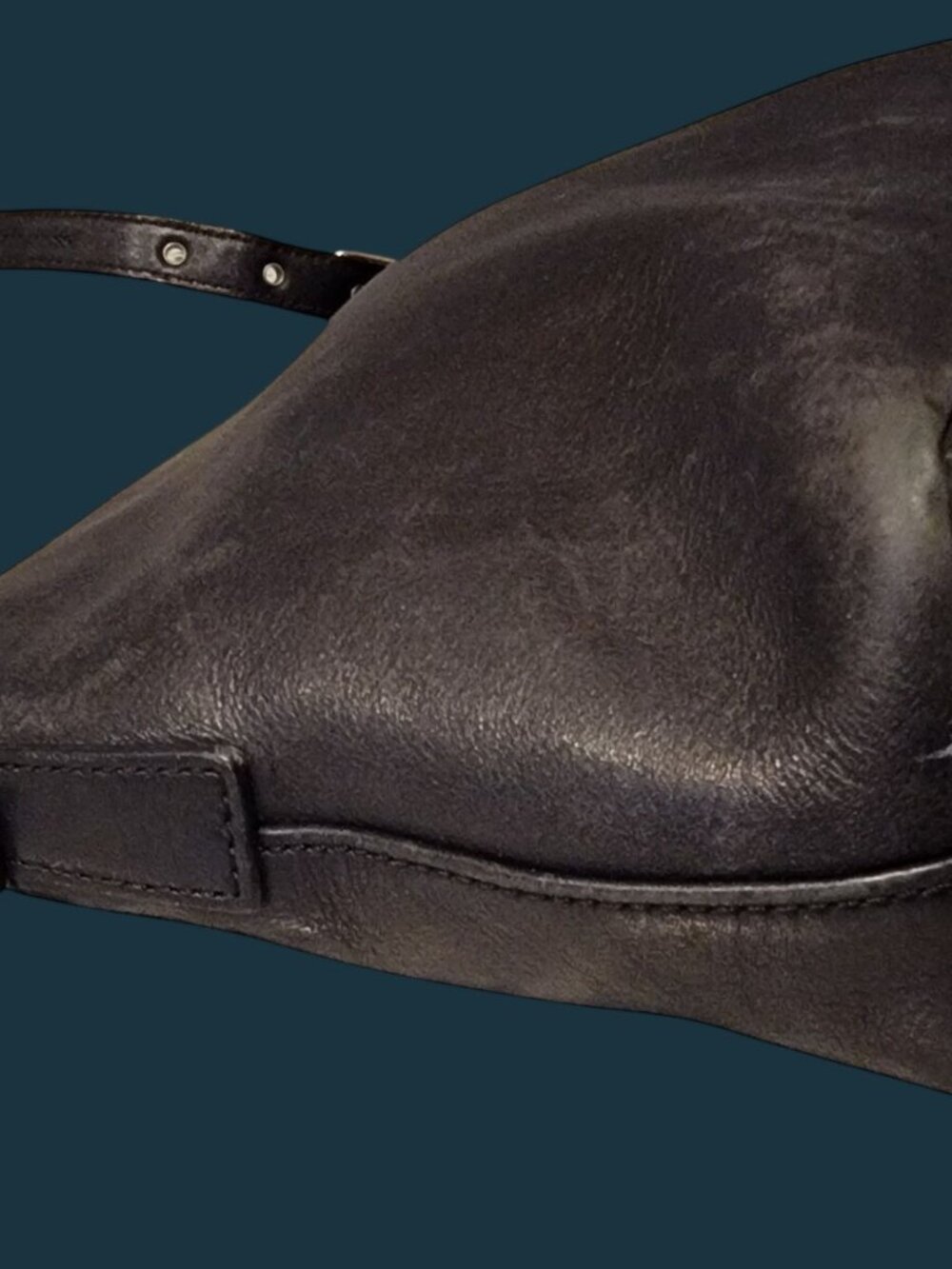 Vintage Coach Black Leather Legacy Slim Shoulder Bag 9861 Baguette Y2K - Picture 10 of 16
